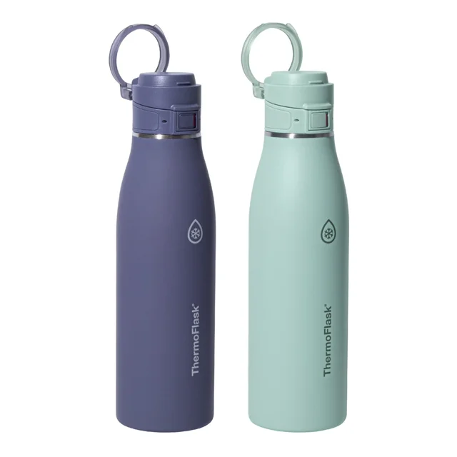 Thermoflask Bouteille en Acier Inoxydable de 740 ml (25 oz), Lot de 2 Vert