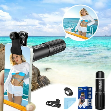 COM1950s Monocular Telescope Night Vision the 22X Telephoto Lens of A Monocular Telescope Can Be Used for Full Screen Photography with An External Smartphone