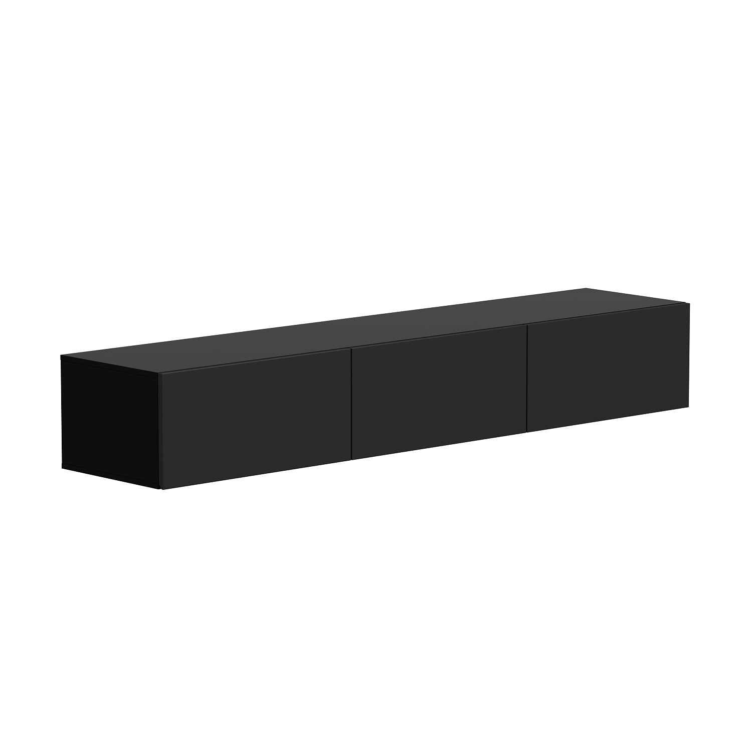 OXYLIFE Floating LED TV Stand Wall Mounted Entertainment Center with Drawers and LED Light, Black