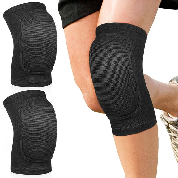 STOBOK 1Pair Black Knee Guards for Football Volleyball Shock Absorbing Pads