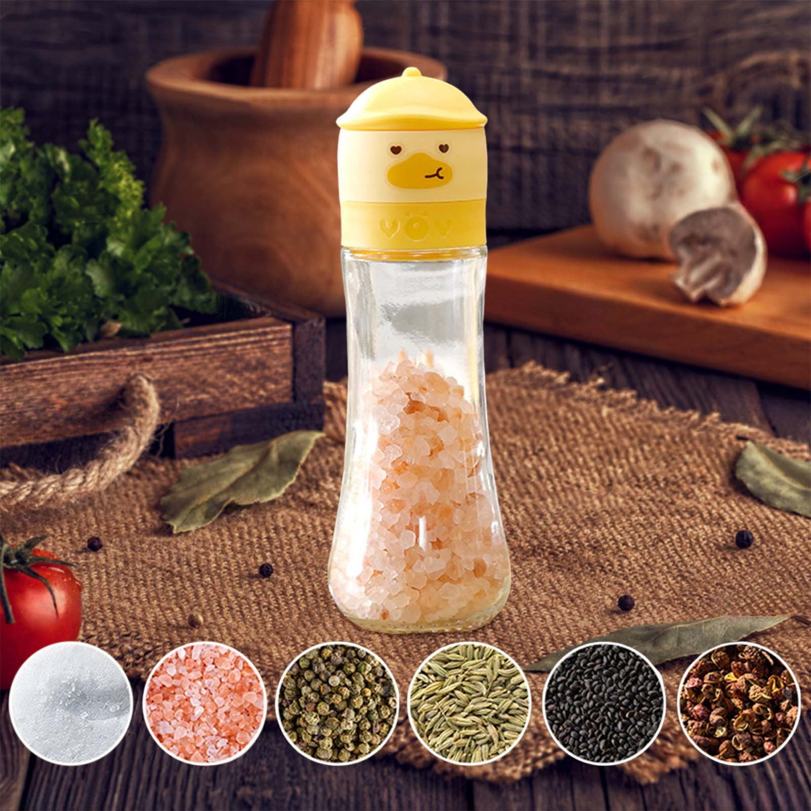 Lunxisen 1 Pcs Pepper Grinder Manual Salt and Pepper Mill Set Kitchen Seasoning Bottle Adjustable Coarseness Fresh Grinding Spice Shaker(100ml)
