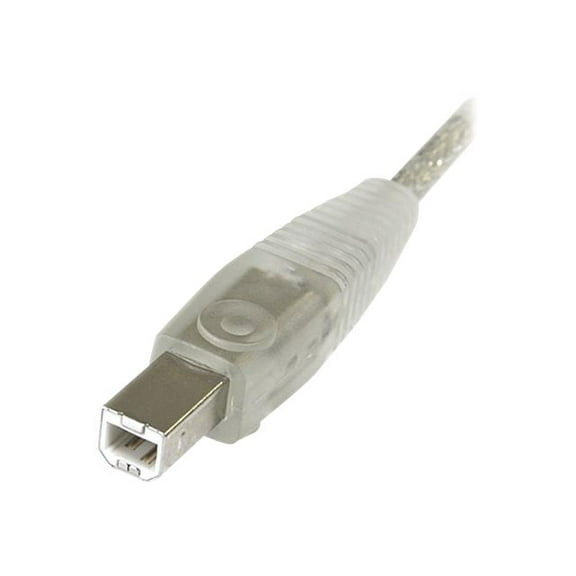 StarTech.com USB2HAB15T 15 ft Transparent USB 2.0 Cable - A to B
