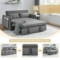 thumbnail image 5 of Lunale Convertible Loveseat Sleeper for Living Room, Modern Upholstered Futon Sofa Bed in Gray, 5 of 9