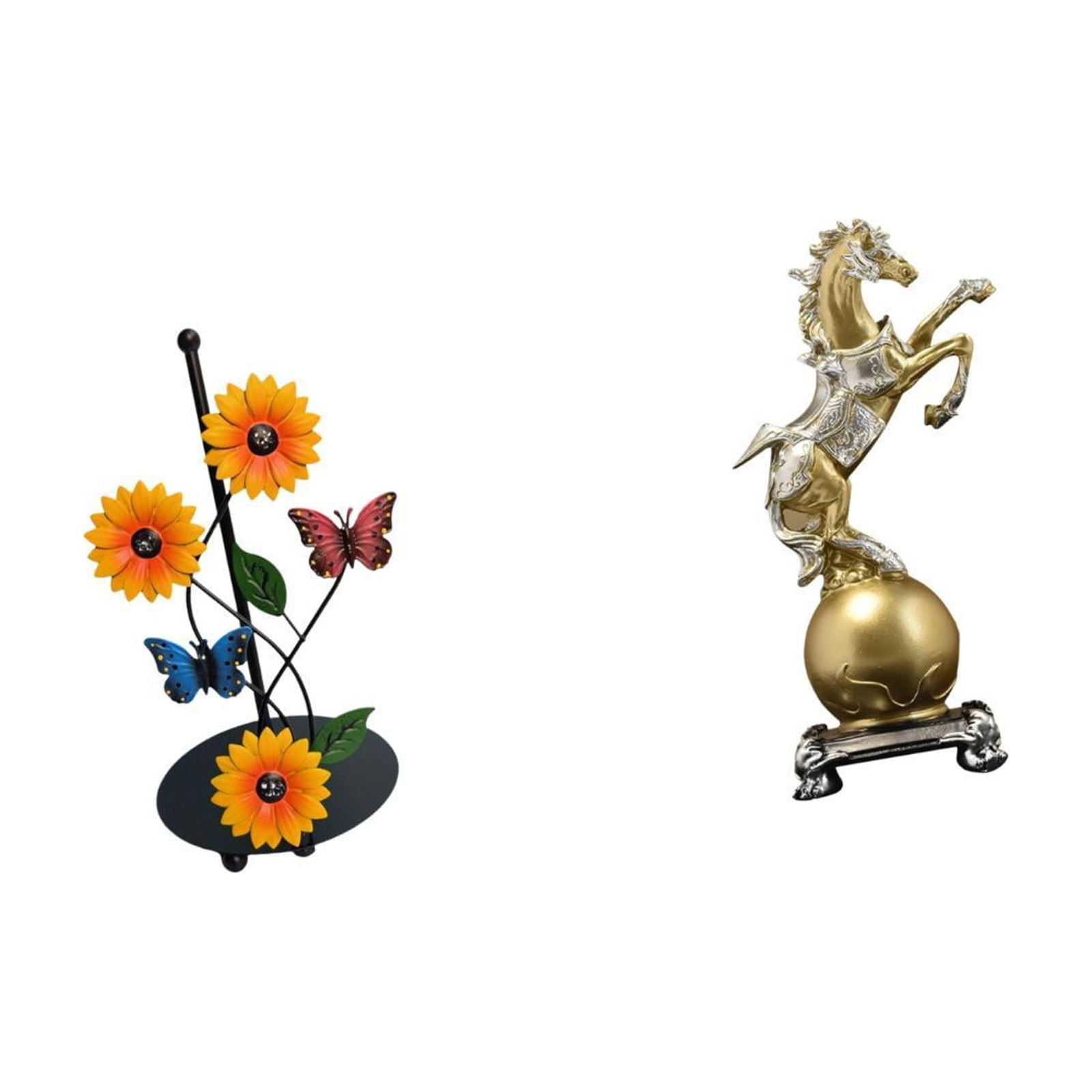 Fiocias Toilet Paper Holder Paper Towel Holder Countertop Desktop Figurine Horse Statue Shelf Iron Resin Creative Styling Suitable for Kitchen Dining Table Li