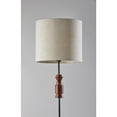 thumbnail image 4 of Adesso Elton Floor Lamp, Black + Walnut Wood Base, Light Beige Textured Fabric Shade, 4 of 5