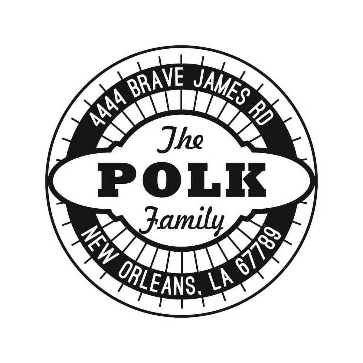 Personalized Round Self-Inking Rubber Stamp - The Polk Family