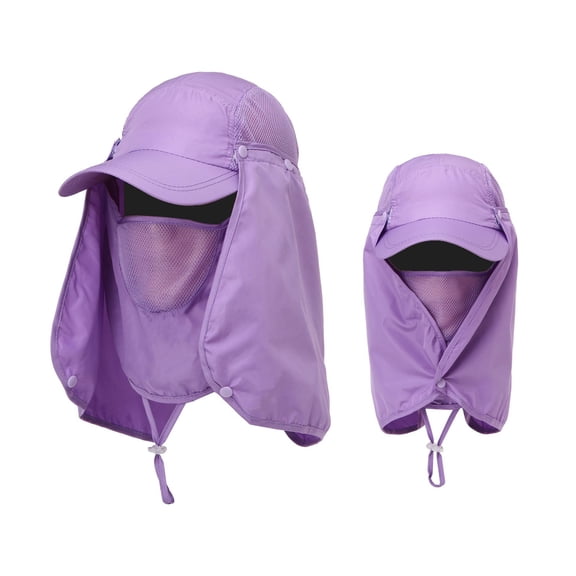1 Pack Foldable UPF 50 UV Protection Fishing Sun Hat With Face Cover Neck Flap Outdoor Breathable Headwear