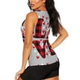 thumbnail image 3 of KLL Buffalo Plaid Love And Gnome Print Womens Tank Top Sleeveless Workout Tops Athletic Running Shirts Yoga Gym Clothes-Medium, 3 of 7