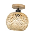 thumbnail image 1 of Bambbo Lámpara colgante Lámpara de bola de bambú sin bombilla Cubierta de lámpara colgante Restaurante con base de madera Lámpara colgante E27 Lámpara Fernando Lámpara colgante de bambú, 1 of 8