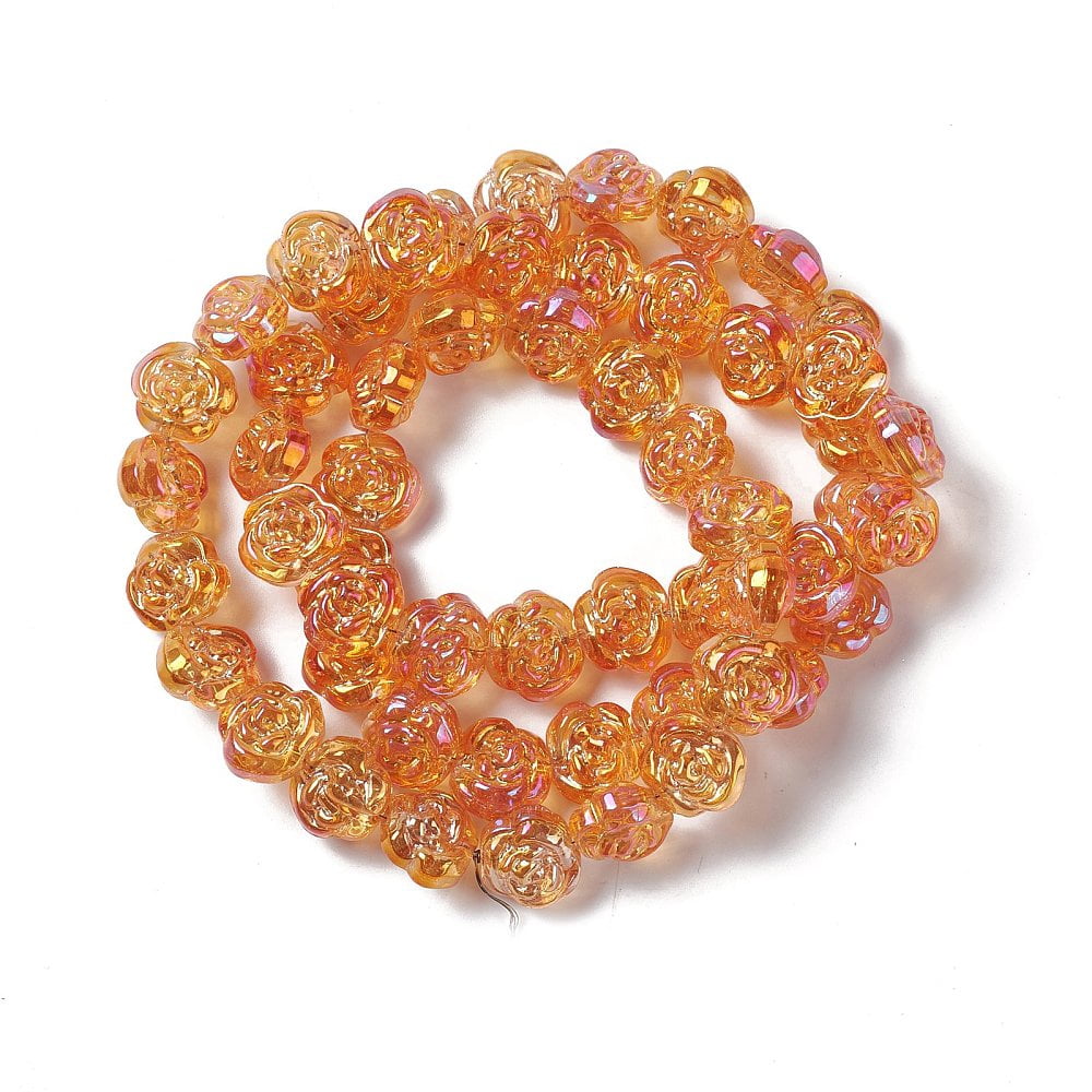 Electroplate Glass Beads Strands Mixed Style Rose Mixed Color 12.5x14x9mm Hole: 1mm about 55pcs/strand 25.98''(66cm)