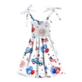 thumbnail image 4 of Splozh Toddler Girl 4th of July Dress 1T 2T 3T 4T 5T 6T Cute Summer Spaghetti Straps Casual Wear Girls Red White and Blue Dress,White,1-2 Years, 4 of 5