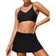 thumbnail image 1 of Traje de baño de 2 Piezas para Mujeres, Bikini de Cuello v, bañador de Cintura Alta con Falda de Playa Negro M Negro M Xishao ropa, 1 of 2