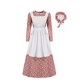 thumbnail image 4 of Vestido de disfraz de pionero para mujer, ropa histórica de la Revolución Americana, vestido colonial modesto de la pradera, disfraces de cosplay de Halloween, 4 of 5
