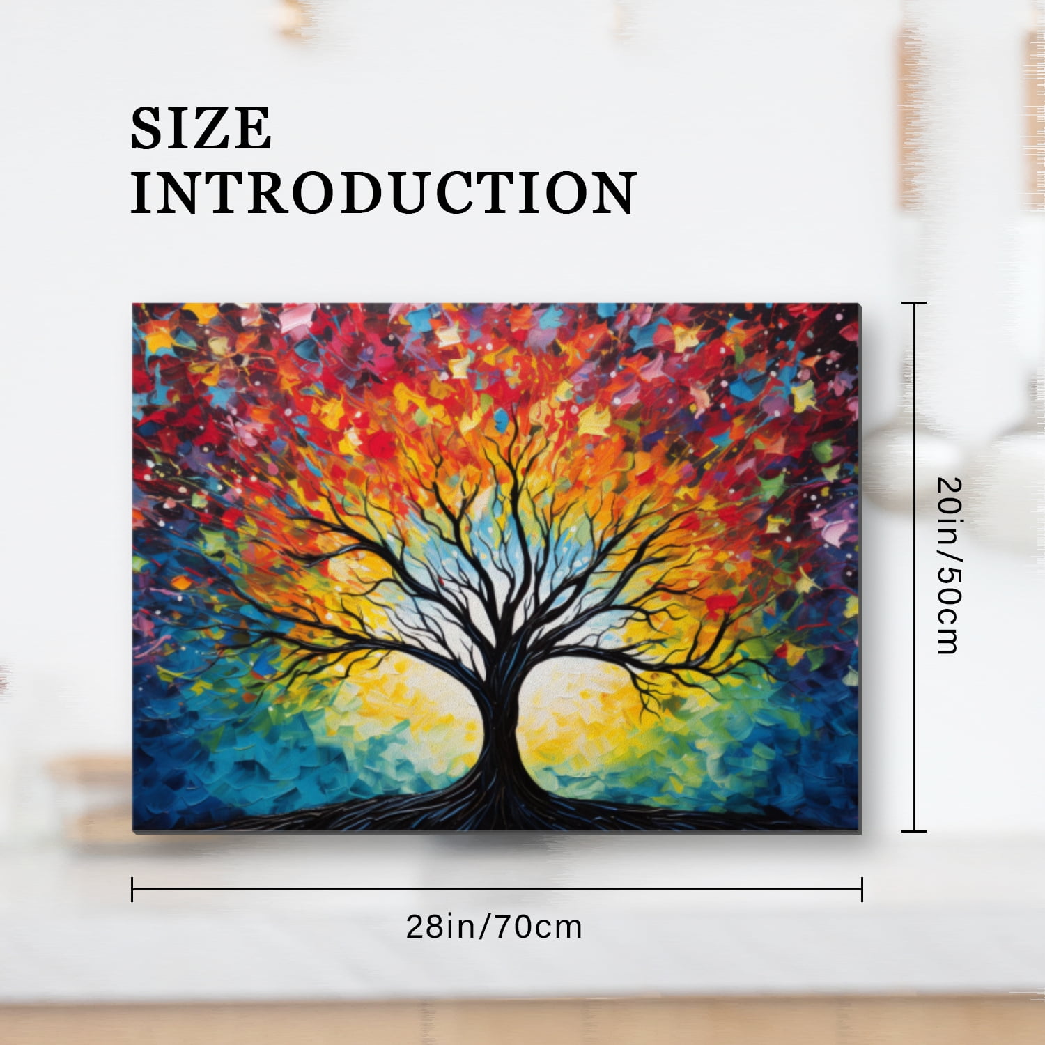 Stove Cover For Glass Top Electric Stove, Colorful Huge Tree of Life Print Foldable Kitchen Coooktop Protector Mat, Square Waterproof Decoration Pad for Kitchen RV(28×20 Inch)