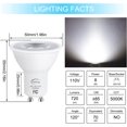 thumbnail image 2 of GU10 LED Light Bulb 5000K Daylight White,70W Halogen Equivalent, Non Dimmable, 120° Beam Angle Flood Lights, LED Bulbs for Recessed Track Lighting 720LM, CIR≥85, Pack of 10, 2 of 7
