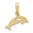 thumbnail image 2 of Diamond2Deal 14K Yellow Gold Polished Dolphin with Cut-Out Dolphin Pendant for Women (L- 0.69 inch, W- 0.6 inch), 2 of 6