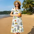 thumbnail image 5 of Spring Summer Dresses for Women 2025 - New York Wedding Guest Dresses, Beach Vacation Clothes, Hawaiian Sundresses Casual Short Sleeve Dress for Women with Pockets, 5 of 7