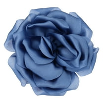 Uxcell Silk Satin Flower Brooch Pin Large Peony Floral Lapel Pin for Women Dark Blue