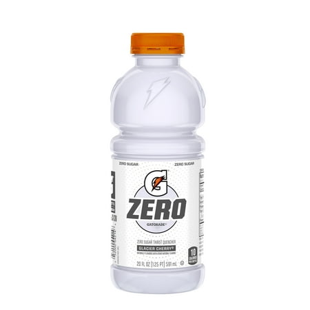 Gatorade G Zero Sugar Glacier Cherry Thirst Quencher Sports 20 oz, 12 Pack Bottles