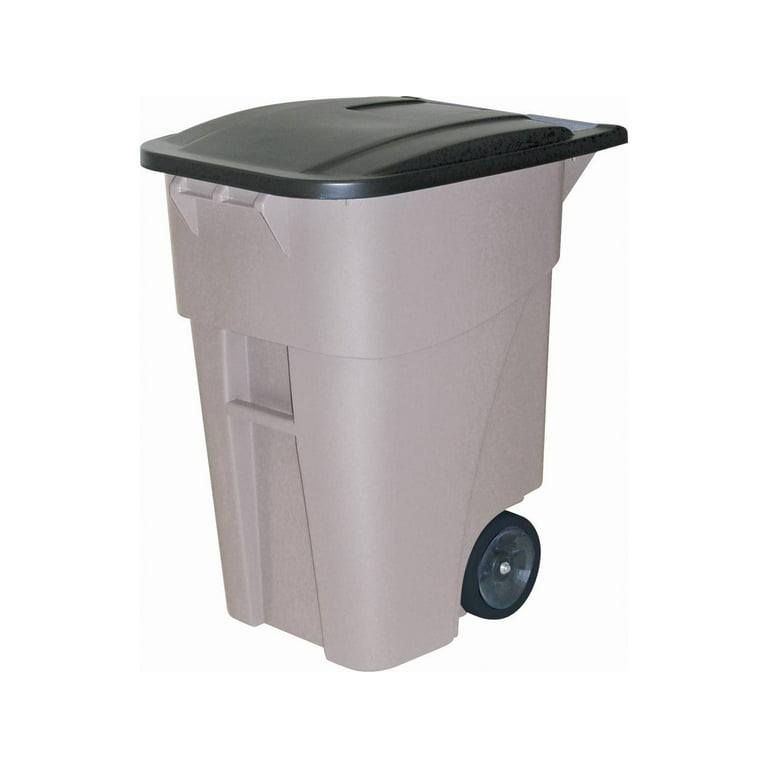 Rubbermaid Commercial Products 25-Gallon Beige Steel Commercial Touchless Trash  Can with Lid at