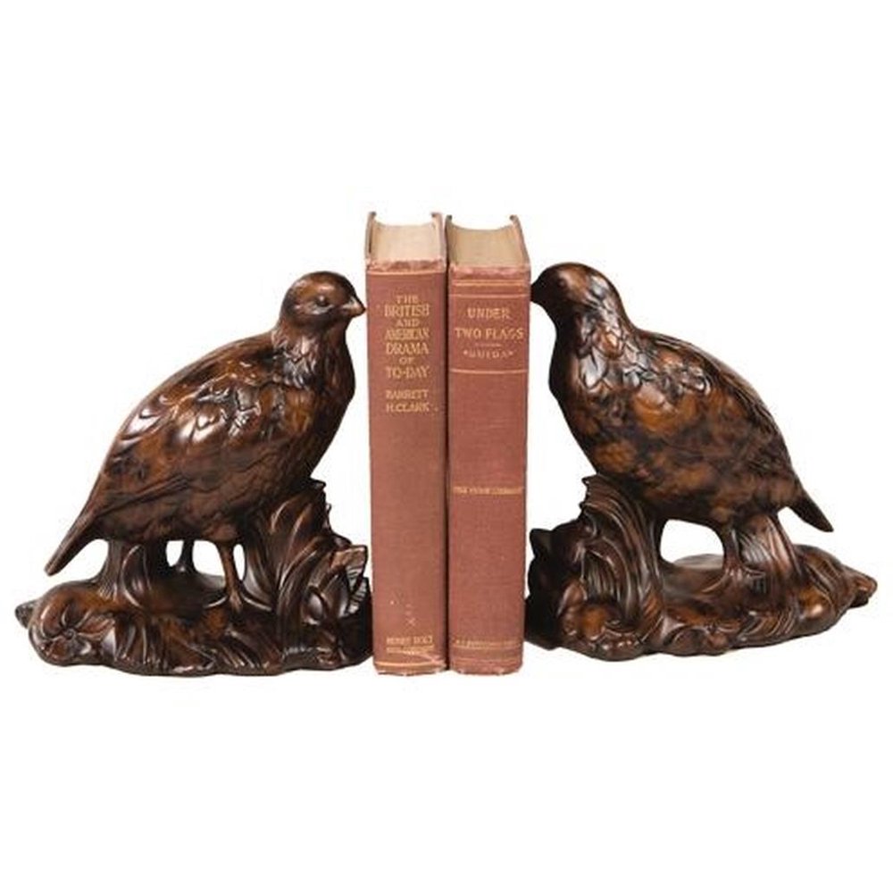 Bookends Bookend TRADITIONAL Quail Birds Lifesize Large Resin New Hand