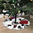 thumbnail image 2 of FMSHPON SkullRed Roses Xmas Christmas Tree Skirt Stand Mat for Holiday Party Decoration Indoor Outdoor 36 inches, 2 of 3
