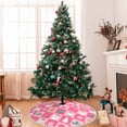 thumbnail image 7 of Rocae Pink Christmas Cheer for Christmas Tree Skirt with Pom Pom Trim for Holiday Party for Holiday Home Decor Indoor Outdoor-36", 7 of 7