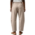 thumbnail image 6 of Cotton Linen Pants Women Wide Leg Loose Casual Cropped Elastis Waisted Pants for Women with Pockets, 6 of 8