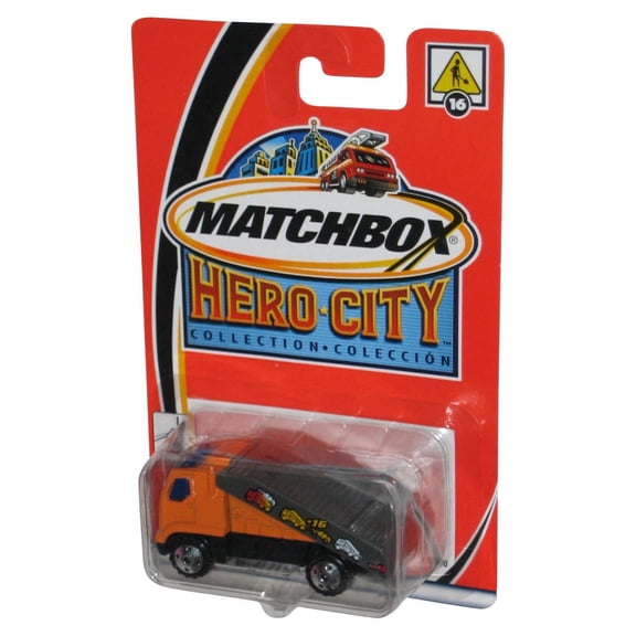 Matchbox Hero City Collection (2002) Orange Car Carrier Toy Vehicle #16