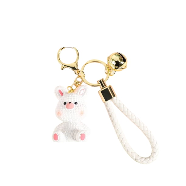 Naiovety Llavero Conejo Cerdo Ligero Patrón de dibujos animados Vívido Llavero Relleno completo Cómodo Soporte duradero Accesorio Cartera Artesanía tipo 3 Naiovety HA074059-03