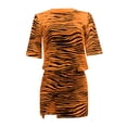 thumbnail image 3 of Gibobby Vestidos para Mujer Casuales Vestido a la cadera con botones y cuello redondo con estampado sexy y estampado informal a la moda para mujer(Naranja,XL), 3 of 5