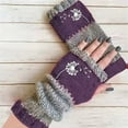 thumbnail image 3 of CYSFASHION Winter Gloves Men Fall Fashion Must Have Fitness Fleece Dandelion Unisex Compression Gloves Purple, 3 of 3