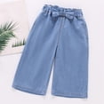 thumbnail image 2 of MuXiKeJi Clothes Girls Y2K Jeans Baggy Thin Knot Decor Loose Wide Leg Denim Pants Summer Casual Bottoms for Toddler Kids Girls Jeans Pants, 2 of 5