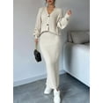thumbnail image 4 of Female Sweater Dress Knit Two Piece Maxi Skirt Sets Color M, 4 of 9