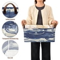 thumbnail image 5 of Marine Elements Pattern Shelf Baskets Set of 2 Foldable Metal Frame Open Storage Bins 16.9x11.4x7.7in Large Capacity, 5 of 8