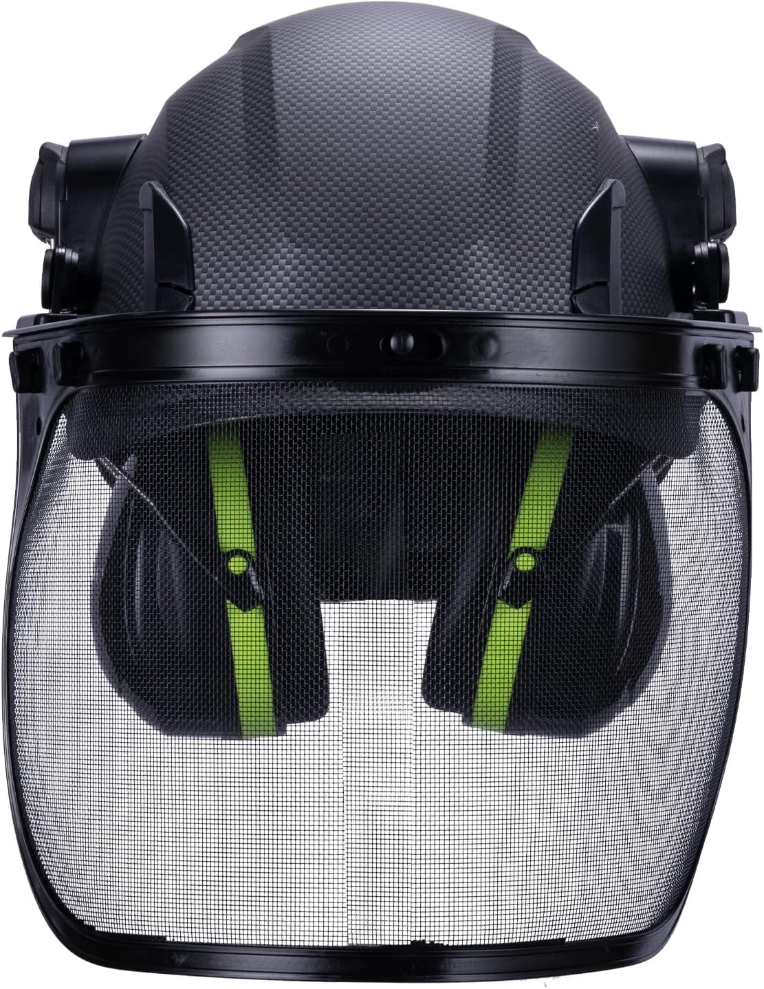 EcoPro Forestry Kit - ANSI Z89.1 Type I Class C Vented - Forestry Helmet Kit with Faceshield & Earmuffs - 3 in 1 Ideal for Arborists - Carbon Fiber
