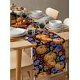 thumbnail image 6 of Orange Pumpkin Fall Table Runner 72 Inches, Thanksgiving Purple Floral Berry Farmhouse Bed Runner Dresser Scarves Tabletop for Indoor Outdoor Parties/Ceremony/Banquet, 13" x 72", 6 of 8