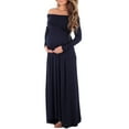 thumbnail image 2 of Mother Bee Maternity Cowl Neck and Over The Shoulder Maternity Dress, 2 of 4