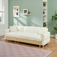 thumbnail image 2 of Modern Beige Technology Cloth Three-Seater Sofa 86.61 inches with Storage Cabinet, 2 of 11