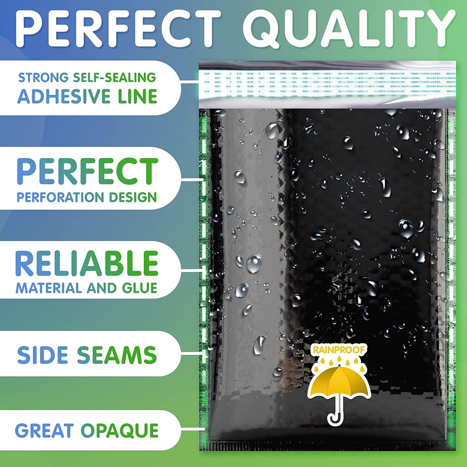 Bubble Mailers Padded Cushion Envelopes Black Peel and Seal 10 count 9.5 x 13.5 in