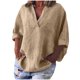 thumbnail image 1 of Vestidos Casuales Para Mujer, Blusas De Mujer De Moda Blusa informal de manga corta con solapa y cuello halter para mujer, color liso, con mangas 3/4, 1 of 5
