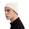 thumbnail image 4 of Women's Waffle Knit Beanie, Solid Color Rolled Brim Slouchy Hat, Thickened Winter Warm Cuffed Hat for Outdoor, Casual Daily Wear and Gift White, 4 of 7