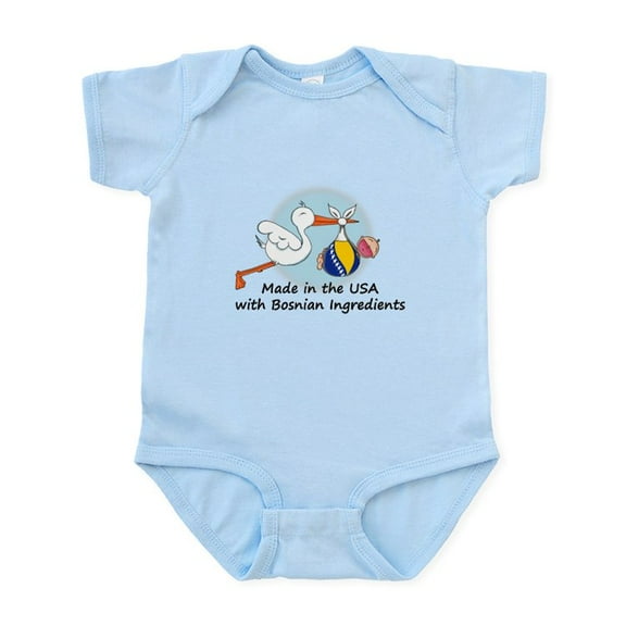CafePress - Stork Baby Bosnia USA Infant Bodysuit - Baby Light Bodysuit, Size Newborn - 24 Months