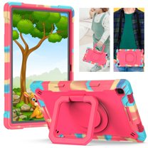 Dteck Galaxy Tab A7 10.4" 2020 Case (SM-T500/ T505/ T507), 3 in 1 Hybrid Rugged Shockproof Handle Kickstand Case with Shoulder Strap for 2020 10.4-Inch Galaxy Tab A7 Tablet,Rainbow Rose