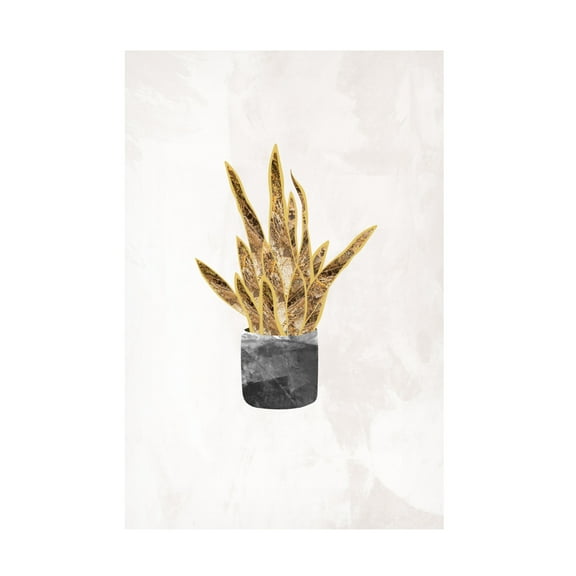 Trademark Fine Art Sarah Manovski Black and gold house plant 1 Canvas Wall Art