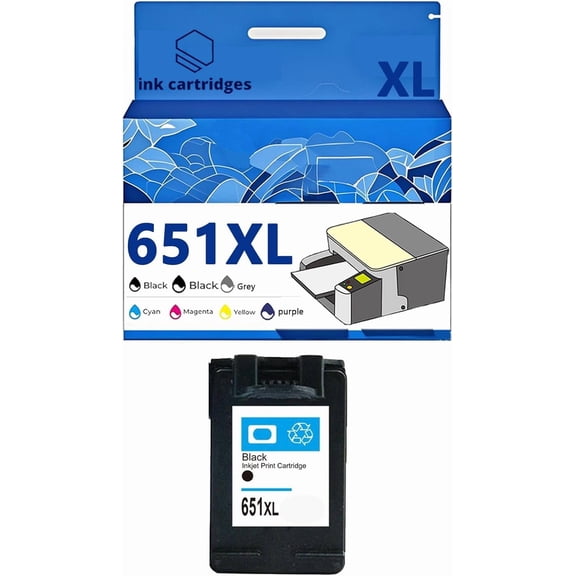 651 XL 651XL Ink Cartridges Compatible for 202 202C 252 252C 5575 5645 Inkjet Printers, Leak-Proof Design Crisp Printing