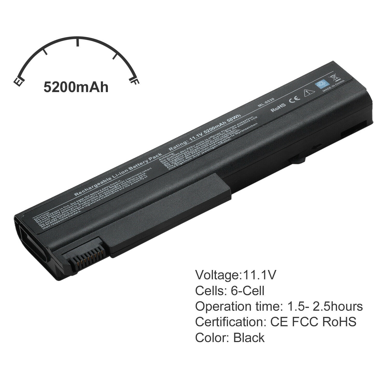 adjektiv Somatisk celle overflade Battery For HP ProBook 6450B 486296-001 486295-001 KU531AA HSTNN-UB68  HSTNN-IB68 - Walmart.com