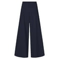 thumbnail image 4 of Baqcunre Wide Leg Pants Woman,Womens Wide Leg High Waist Comfy Pockets Relaxed Trousers,Women'S Pants,Pants For Women,Womens Fashion,Womens Clothes,Navy,XL, 4 of 5