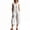 White, variant on Women's Cropped Jumpsuit, Sleeveless Linen Round Neck Button Front Wide Leg Pants with Pockets, Summer Casual Daily Travel Wear White XXL