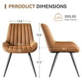 thumbnail image 5 of Modern Dining Chairs Set of 4, Upholstered Fabric Kitchen Chairs with Thick Cushions and Sturdy Metal Legs, 300 lbs Capacity, 5 of 8